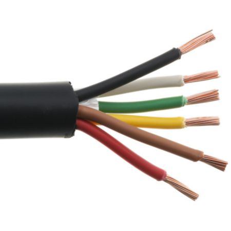 (864) CJ14-6L Standard Trailer Wire (14G, 6 Wire, 50') Sold Per Foot