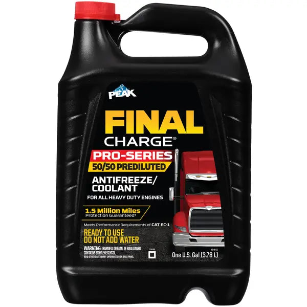 (870) FPRB53 Peak FINAL CHARGE Pro-Series Nitrite-Free Antifreeze/Coolant Prediluted 50/50 (Red, 1 Gal)