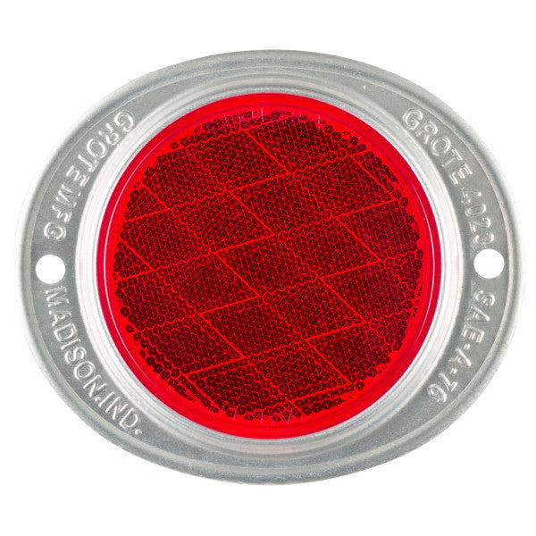 (440) 40232 Grote Aluminum Two-Hole Mounting Reflector (3" Round, Red)