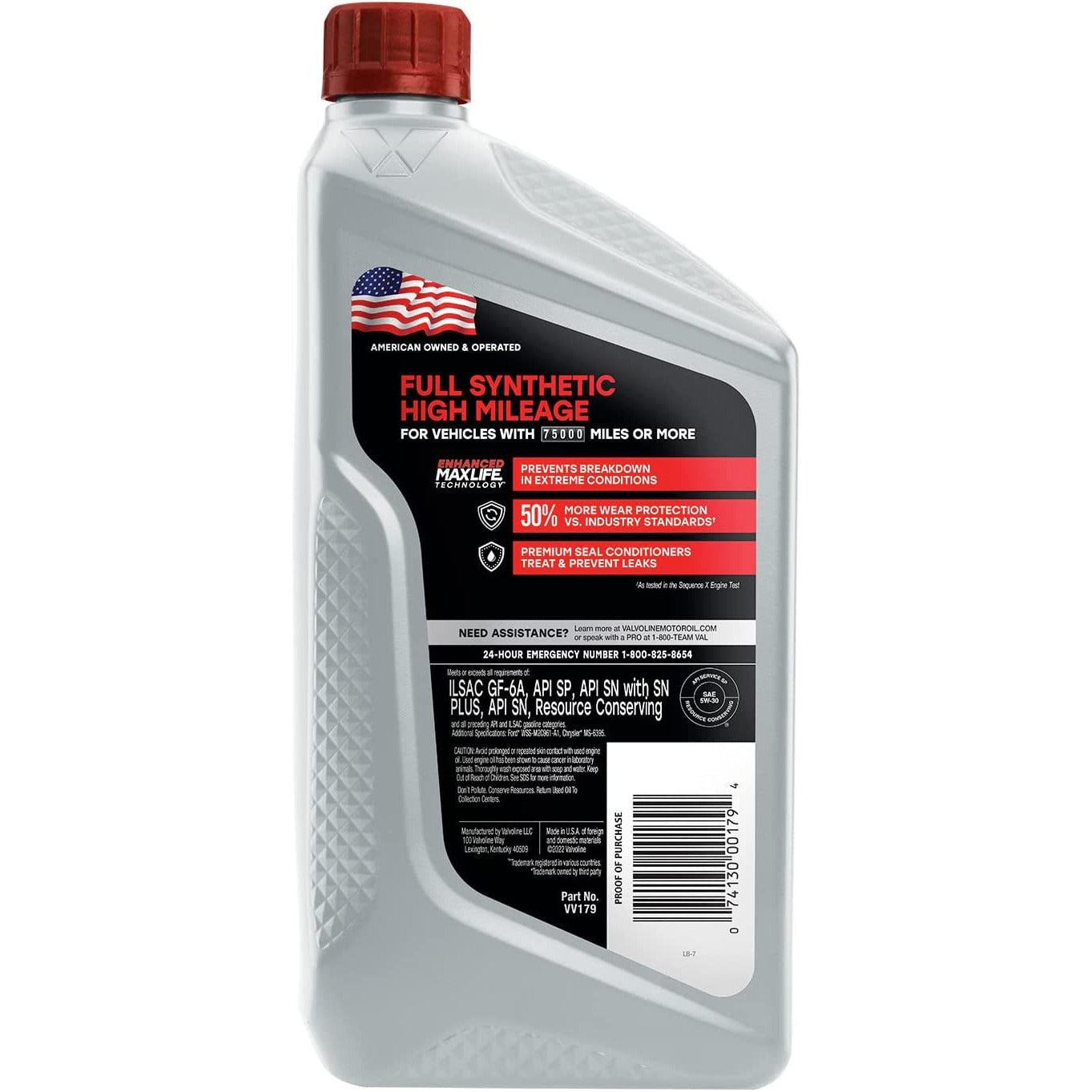 (945) VV179 | Valvoline MaxLife Full Synthetic High Mileage 5W-30 Motor Oil : 1 QT