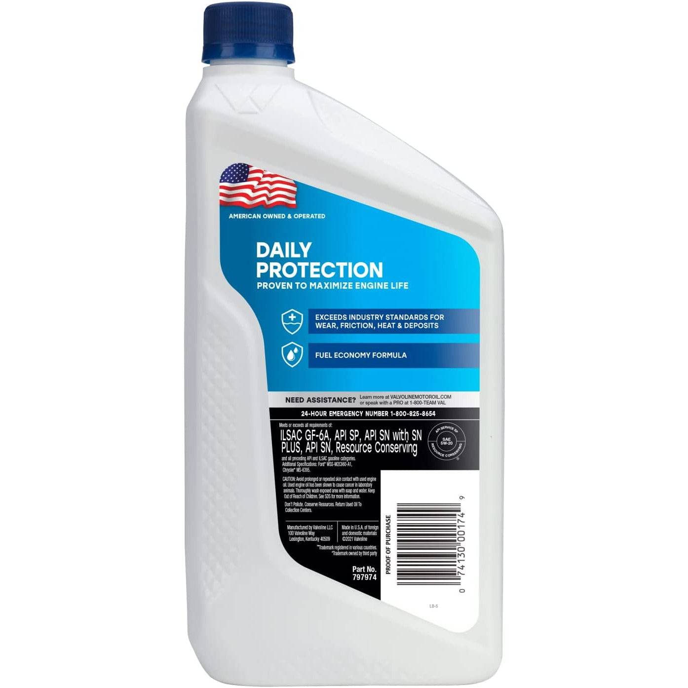 (945) 797974 | Valvoline Premium 5W-20 Synthetic Blend Motor Oil : 1 QT