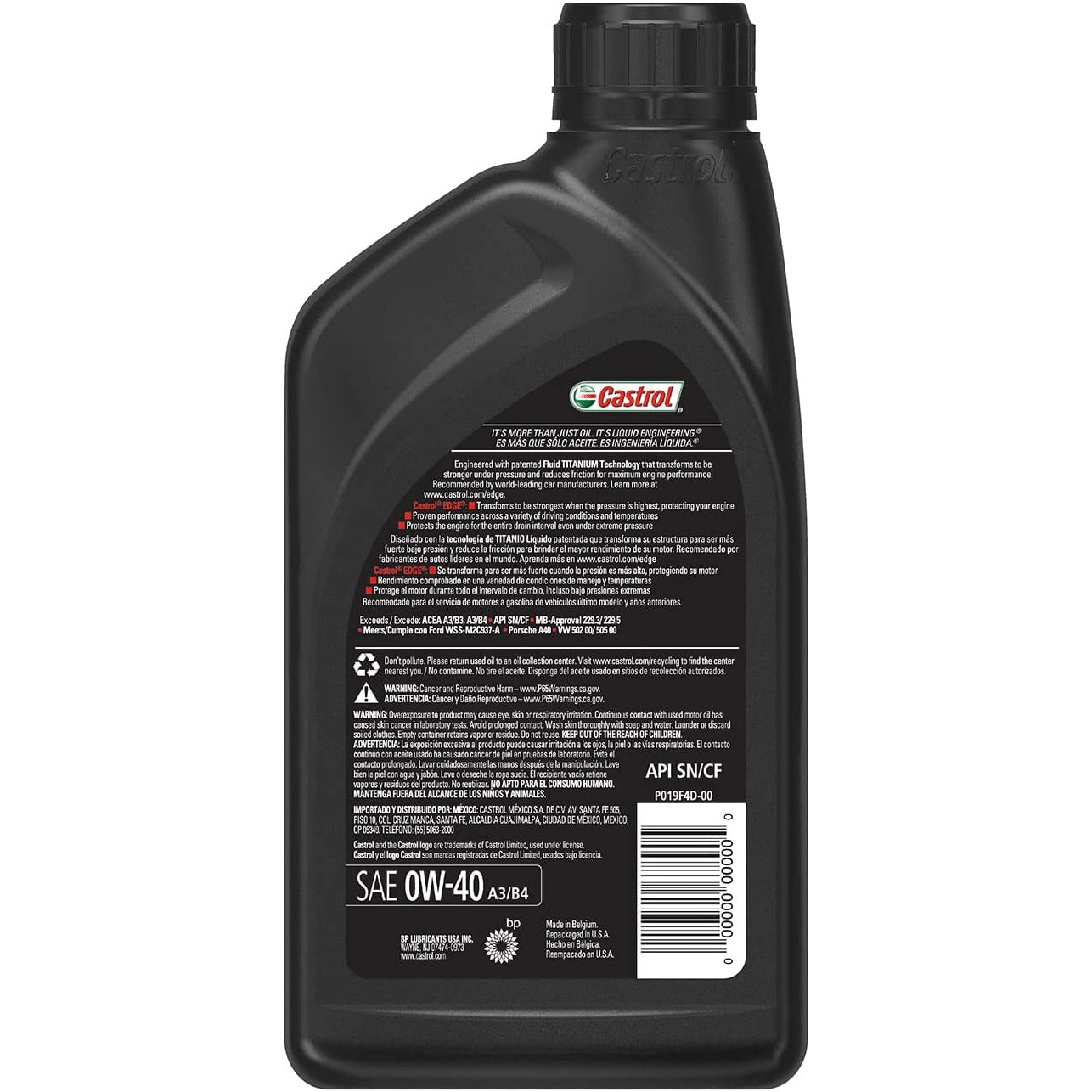 (130) 06518 | EDGE EURO CAR 0W-40 A3/B4 FULL SYNTHETIC MOTOR OIL : 1 QT