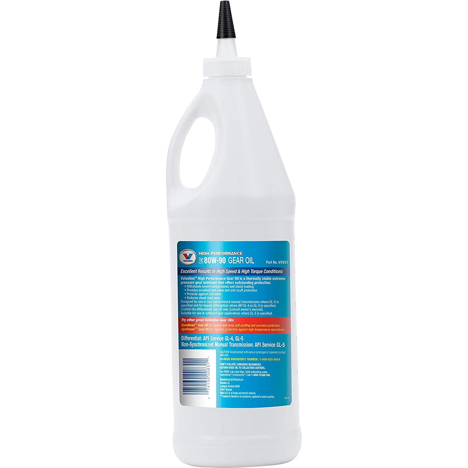 VAL VV831 | Valvoline High Performance Trans & Diff Gear Oil 80W-90 : 1 qt