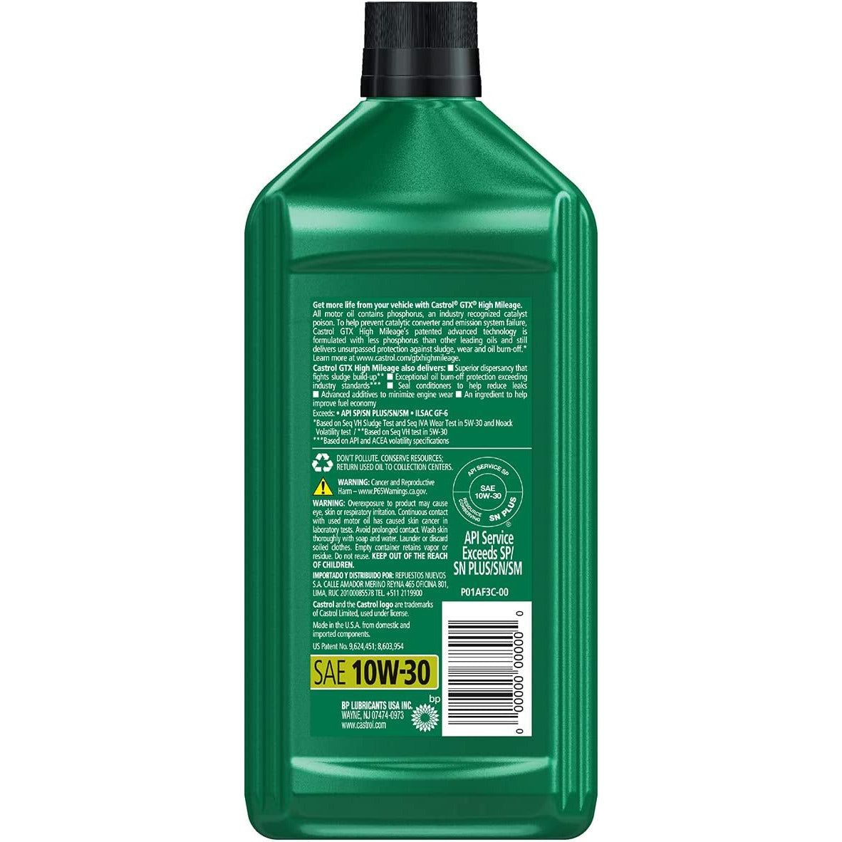 (130) 450 | GTX HIGH MILEAGE SYNTHETIC BLEND 10W-30 MOTOR OIL : 1 QT