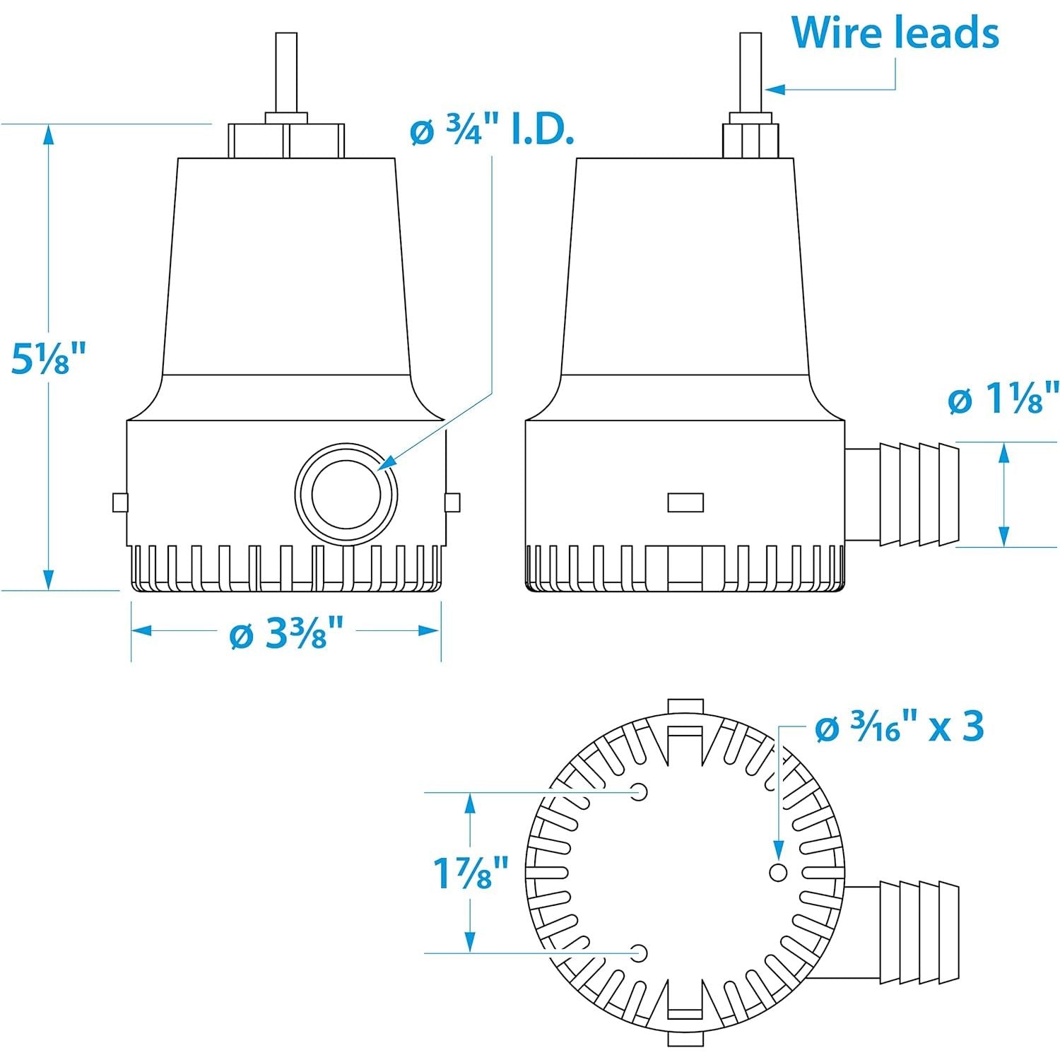 VLM 19281 Valmar Bilge Pump (1000 GPH)