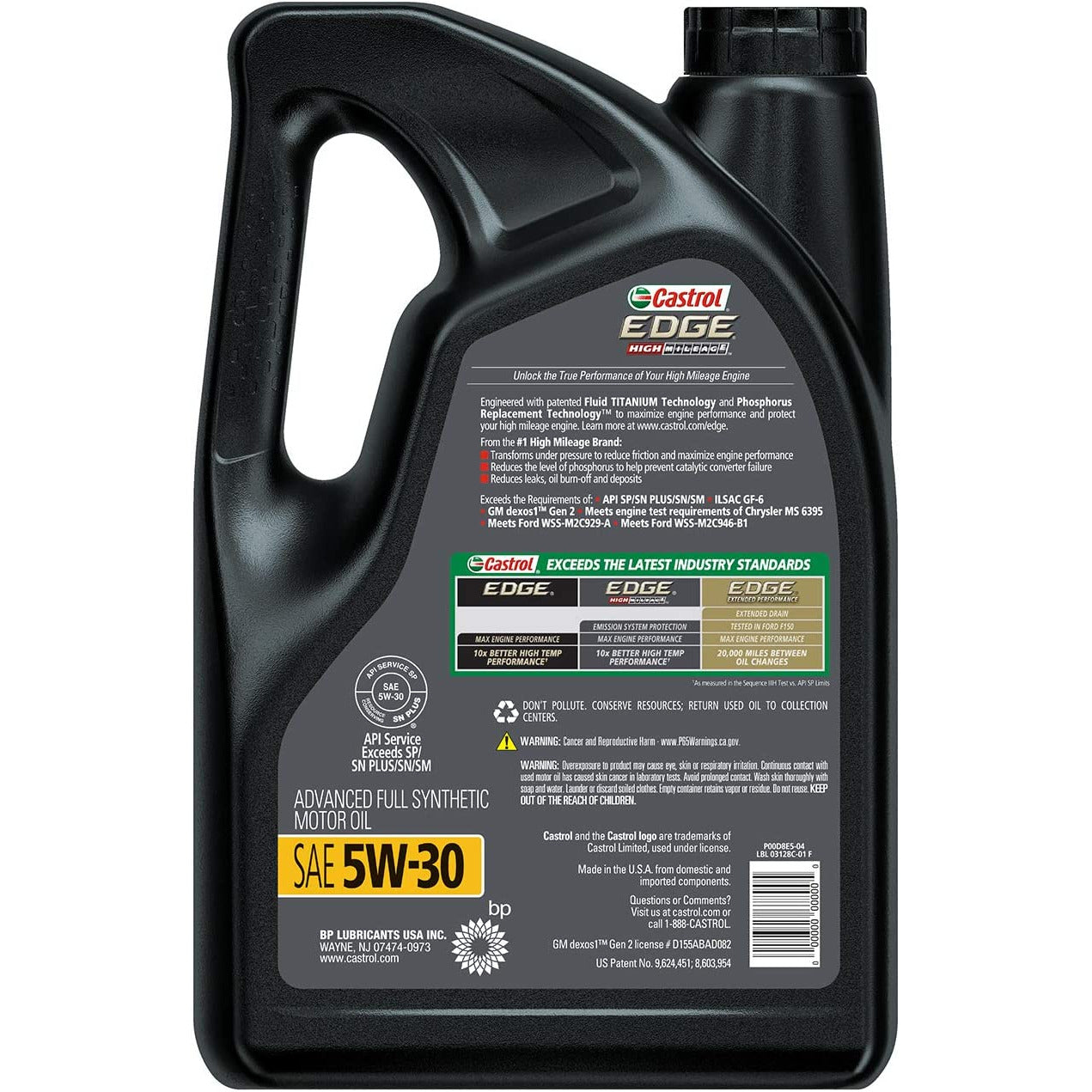 (130) 03128C | EDGE HIGH MILEAGE 5W-30 FULL SYNTHETIC : 5 QT