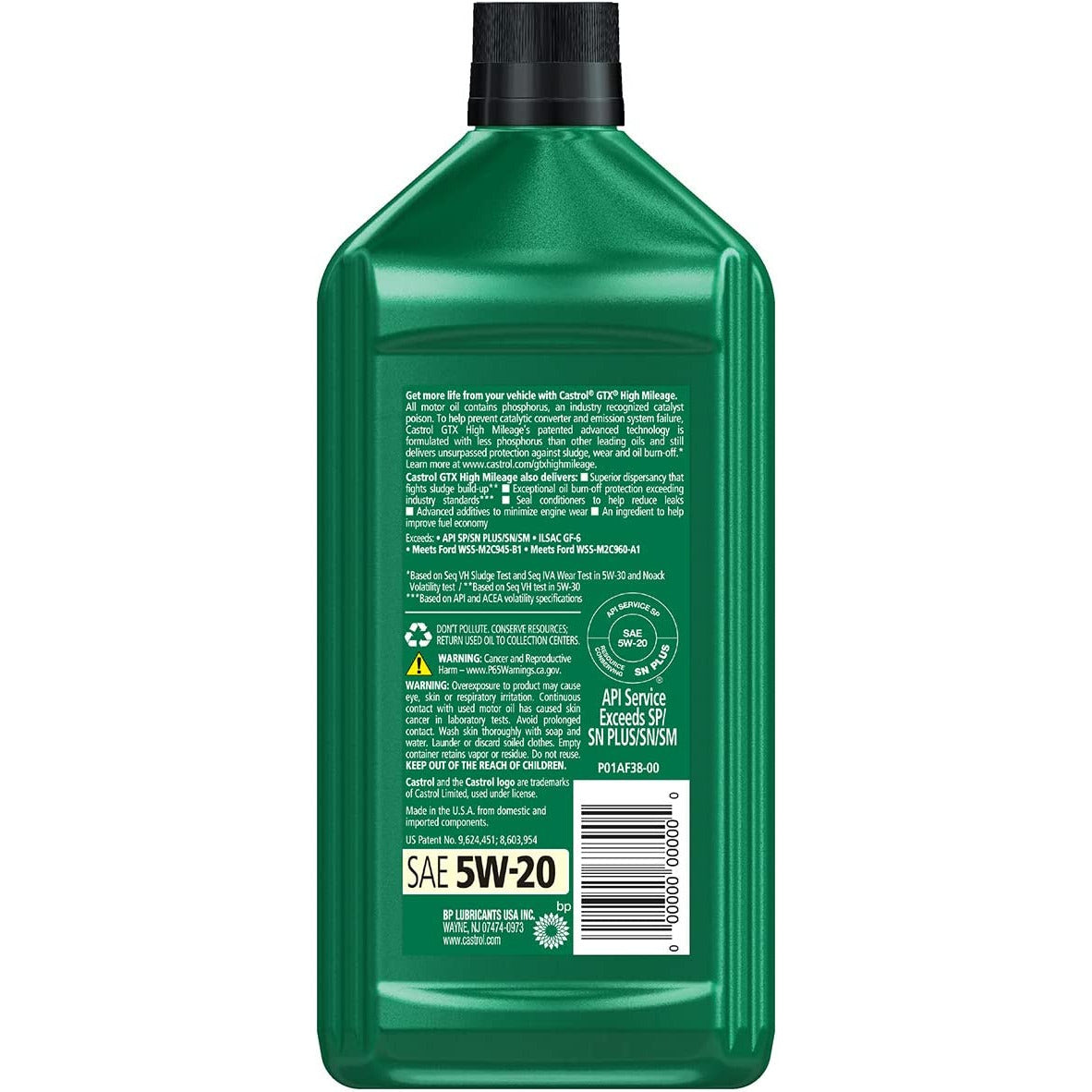 (130) 06148 | 5W-20 GTX HIGH MILEAGE SYNTHETIC BLEND MOTOR OIL : 1 QT