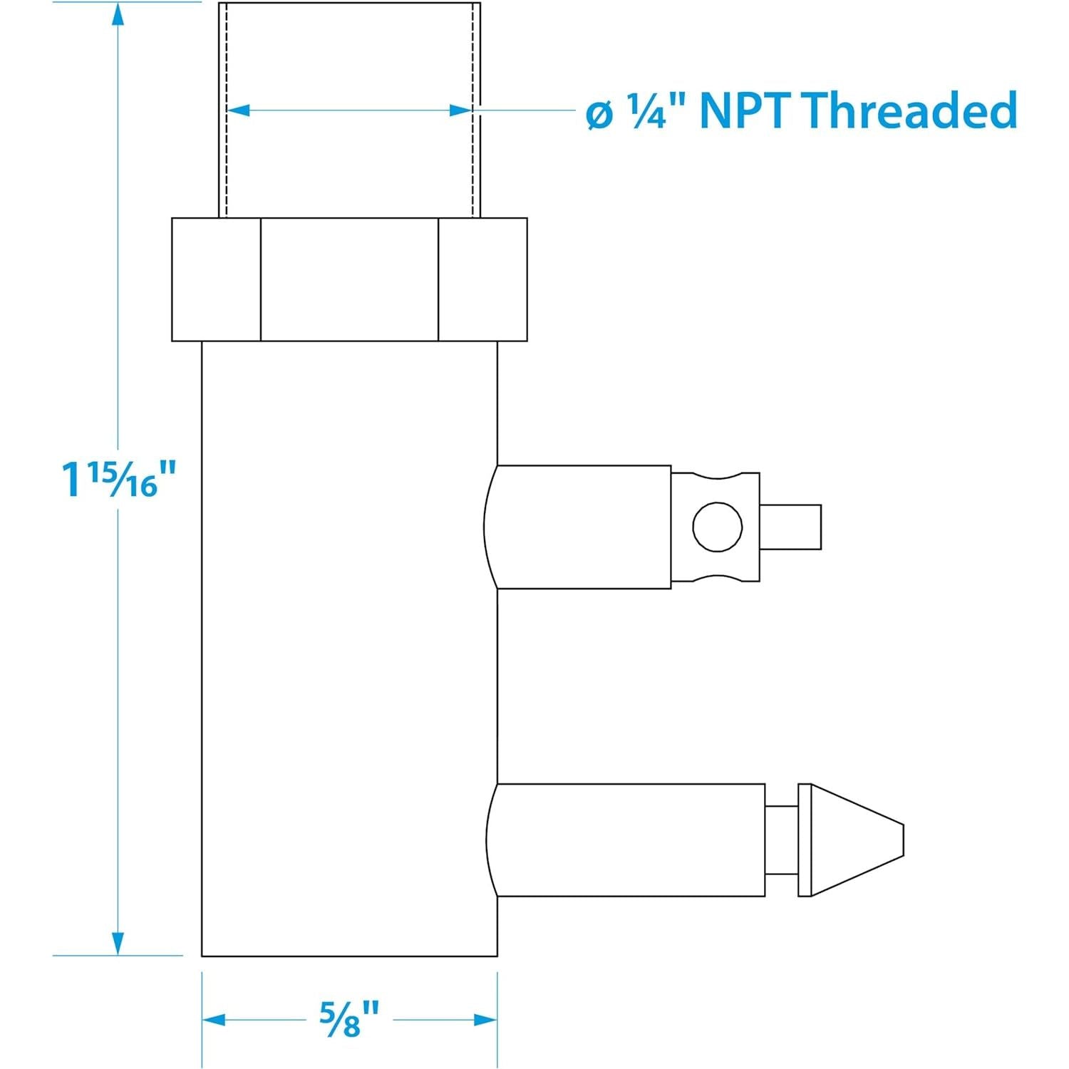 VLM 20501 Valmar Brass Fuel Tank Connector (BRP/Evinrude/Johnson, 1/4" NPT)