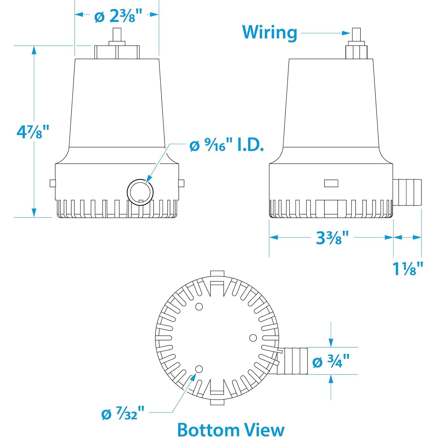 VLM 19271 Valmar Bilge Pump (600 GPH)