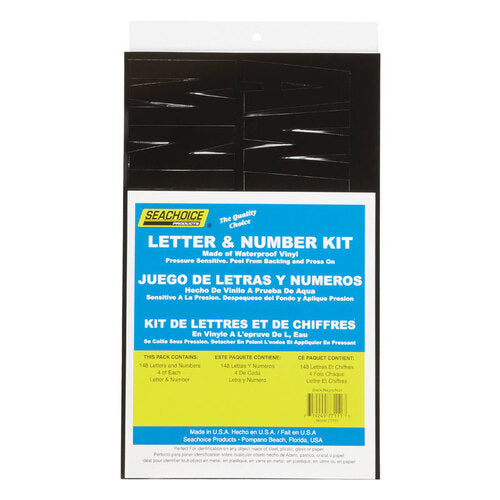VLM 50-77111 Valmar Boat Registration 3-1/4" Letter & Number Kit (148 pcs, Black)