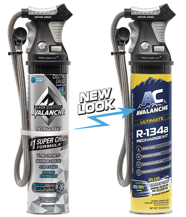 (361) EZC76 BLACK DIAMOND AVALANCHE R-134a Freon Recharge Kit w/ Digital Gauge 18oz
