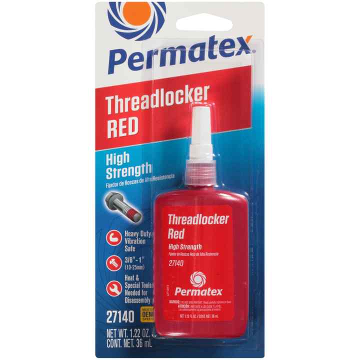(735) 27140 Permatex Threadlock Stud & Bearing Formula, Red, 36 ml