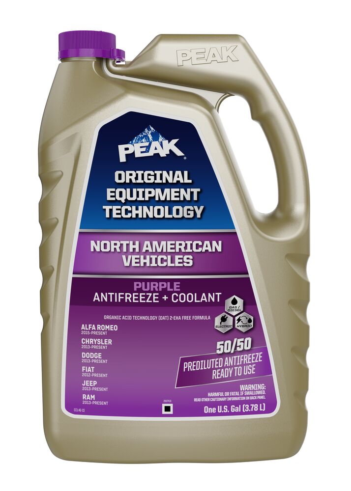 (870) NAP5D3 Peak OET North American Antifreeze/Coolant Prediluted 50/50 (OAT Purple, 1 Gal)