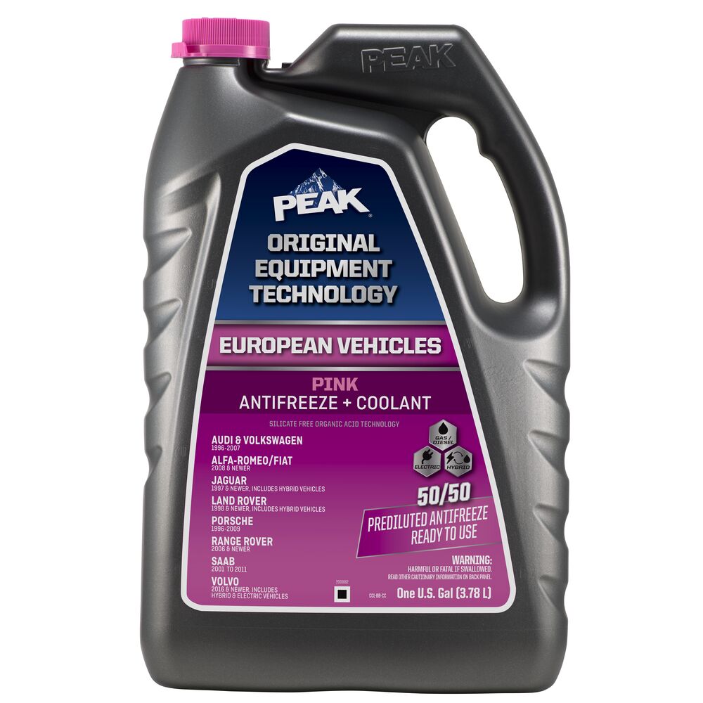 (870) PEPB53 Peak OET European Pink Prediluted 50/50 Antifreeze/Coolant (1 Gal)