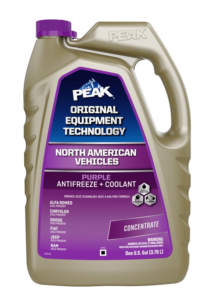 (870) NAP0D3 Peak OET North American Antifreeze/Coolant Concentrate (OAT Purple, 1 Gal)