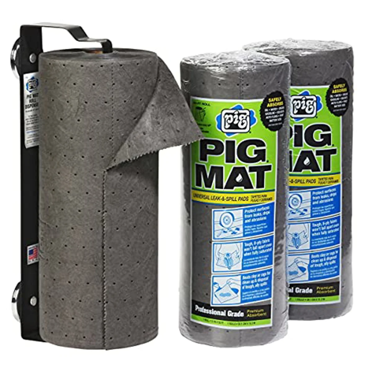 (708) 57703 New Pig Universal Lightweight Absorbent Pig Mat Rolls W/ Dispenser (15" W x 50' L)