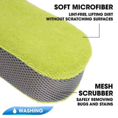 ATO AC4716 Autocraft Microfiber Sponge w/ Scrubber