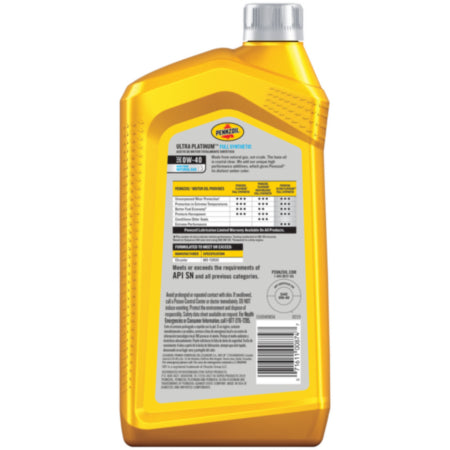 (130) 550040856 | ENGINE OIL 0W-40 ULTRA PLATINUM | 1 QT