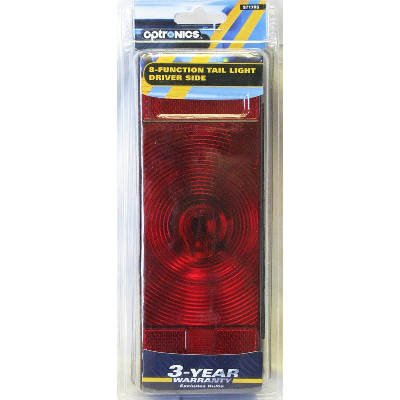 DLT ST17RS Optronics Waterproof Combination Tail Light With License Plate Light (Left, Rectangle, Stud)