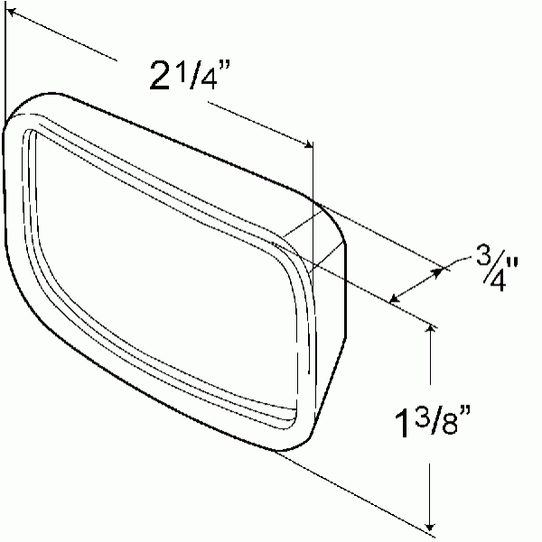 LTG 12312-5 Grote Hot Spot Stick On Mirror (Rectangle, 2.25")