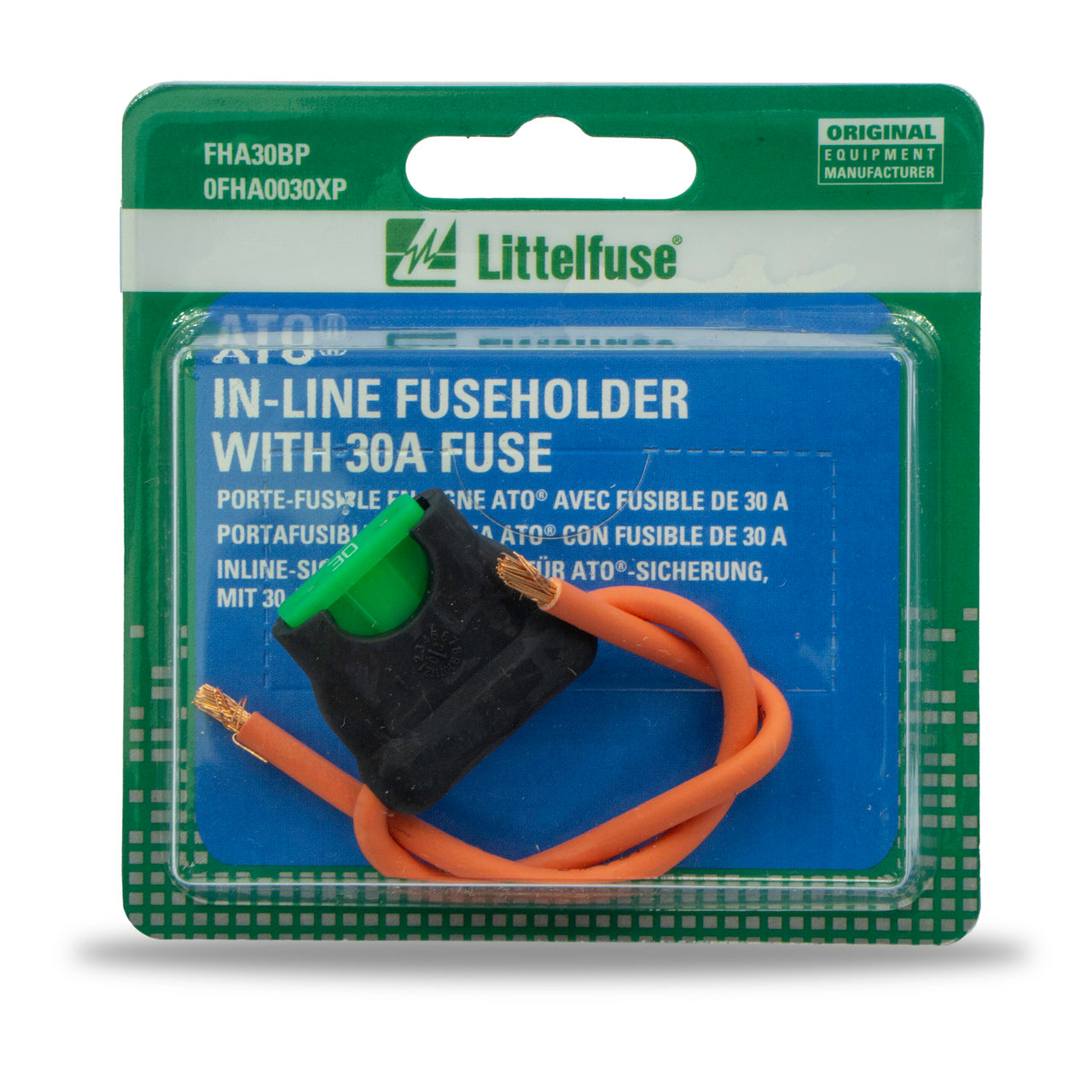 (575) FHA30BP Littelfuse In-Line ATO Fuse Holder w/ Fuse (30A)