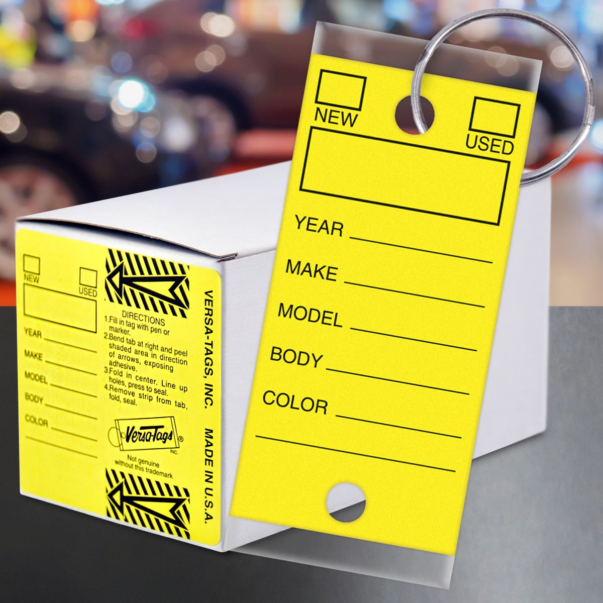 XCP DL-VT-Y CAR Products Genuine Versa-Tags Key Tags (Yellow, 250 bx)