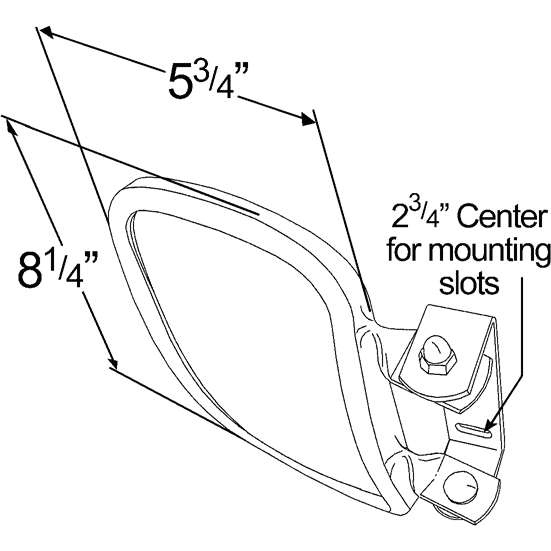 LTG 28763 Grote Rectangular Over-The-Door Convex Mirror