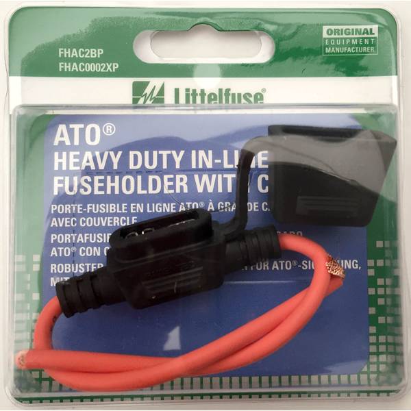 (575) FHAC2BP Littelfuse Heavy Duty In-Line ATO Fuse Holder w/ Cover