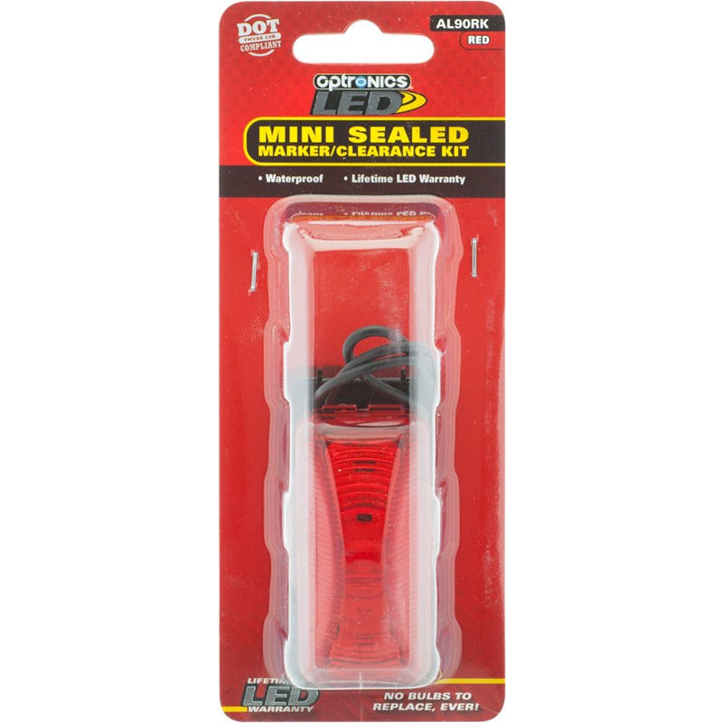 DLT AL90RK Optronics Sealed LED Marker/Clearance Light Kit (2.5" Rectangle, Red, Snap-In)
