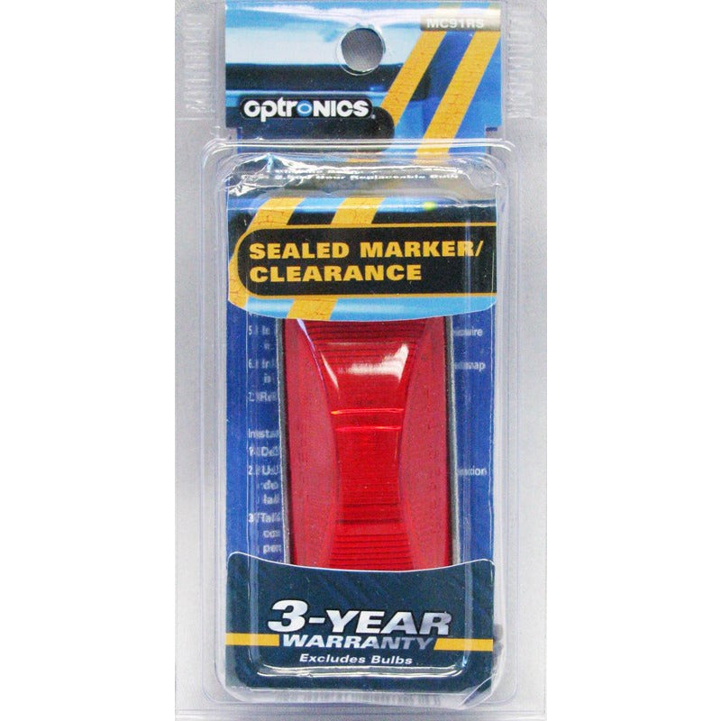DLT MC91RS Optronics Sealed Mini Marker/Clearance Light (3" Rectangle, Red, Surface)