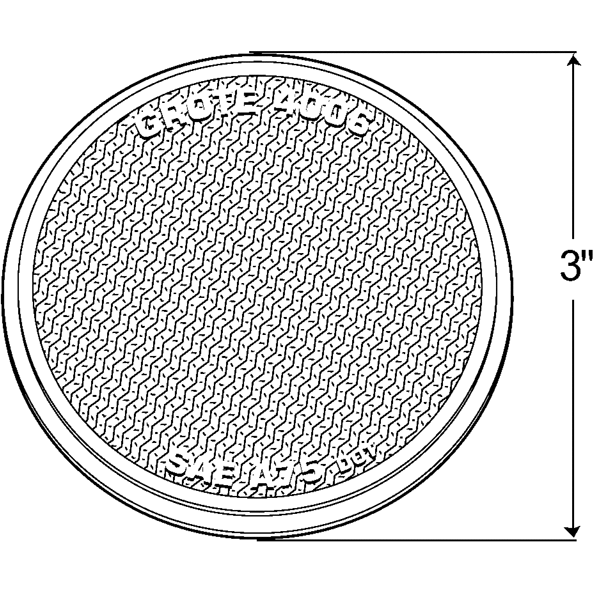 LTG 40062 Grote Round Stick-On Reflector (3", Red)