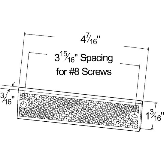 LTG 40133 Grote Mini Stick-On/Screw-Mount Rectangular Reflector (4.5", Amber)