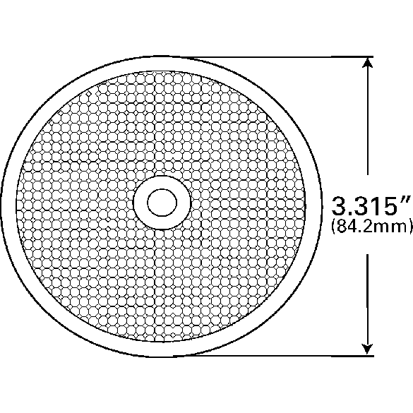 LTG 40152 Grote Sealed Center-Mount Reflector (3.3" Round, Red)