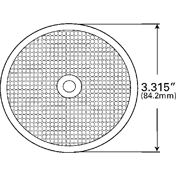 LTG 40153 Grote Sealed Center-Mount Reflector (3.3" Round, Amber)