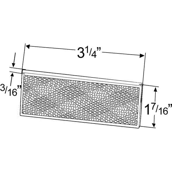 LTG 40302 Grote Stick-On Rectangular Reflector (3.25", Red)