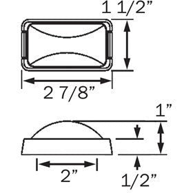 DLT MC91AS Optronics Sealed Mini Marker/Clearance Light (3" Rectangle, Amber, Surface)