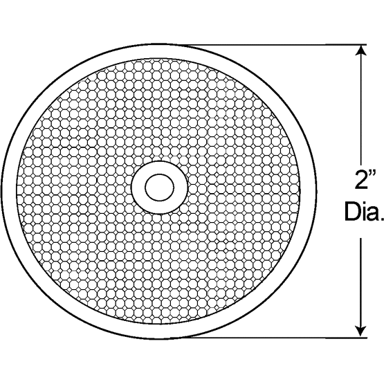LTG 41012 Grote Sealed Center-Mount Reflector (2" Round, Red)