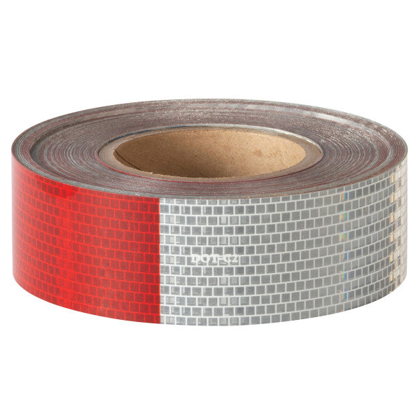 (440) 41160 Grote DOT Reflective Tape (Red/Silver, 2" x 150' Roll)