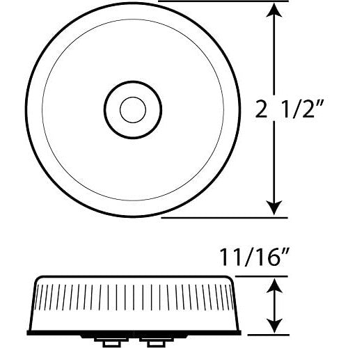 DLT MC57RS Optronics Sealed Marker/Clearance Light (2.5" Round, Reflective, Red, Grommet)