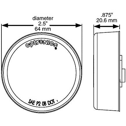 DLT MCL527RK Optronics LED Sealed Marker/Clearance Light Kit (2.5" Round, Red, Grommet)