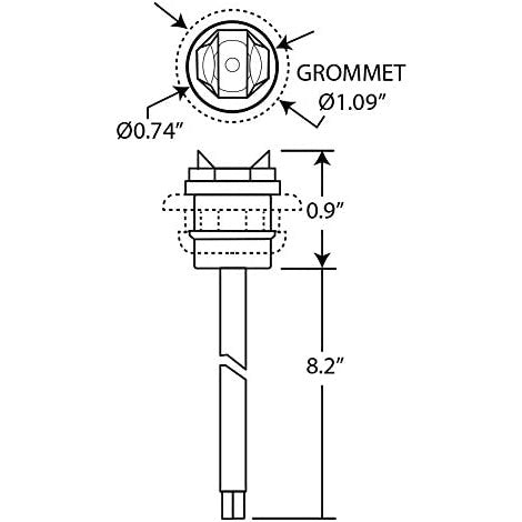 DLT MCL12RK Optronics LED Sealed Marker/Clearance Light Kit (3/4" Round, Red, Grommet)