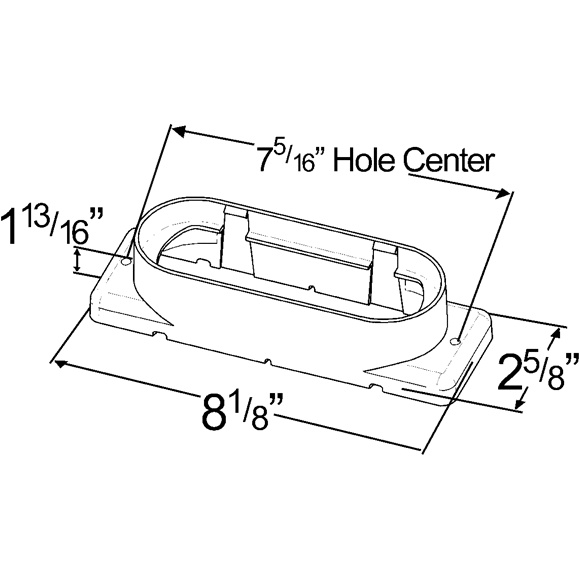 LTG 43172 Grote 6" Oval Light Mounting Bracket (Black)