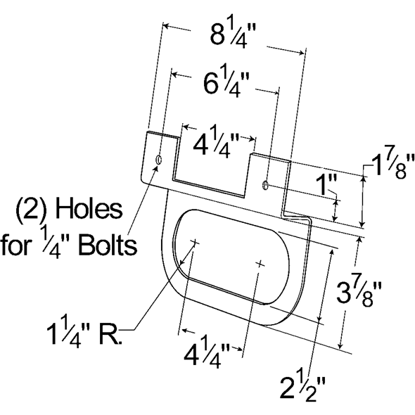 LTG 43952 Grote Oval Light "Z" Mounting Bracket (Black)