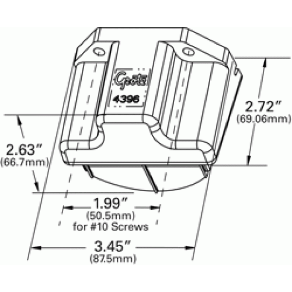 LTG 43960 Grote License Plate Light Mounting Bracket (for 60261, 60671)
