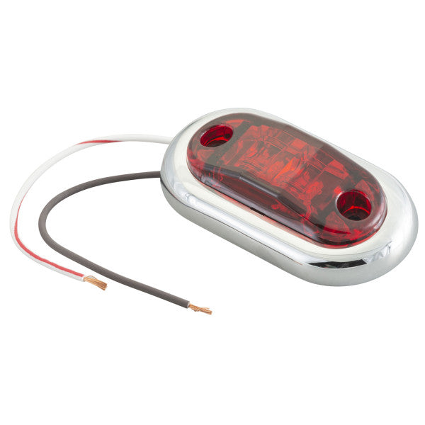 LTG 45002-5 Grote Oval LED Clearance Marker Light (2.5", Red w/ Chrome Bezel, P2/P3)