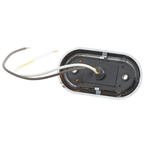 LTG 45003-5 Grote Oval LED Clearance Marker Light (2.5", Amber w/ Chrome Bezel, P2/P3)