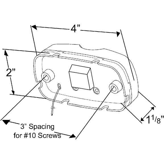 LTG 46793 Grote Two-Bulb Square-Corner Clearance Marker Light (Amber, Duramold)