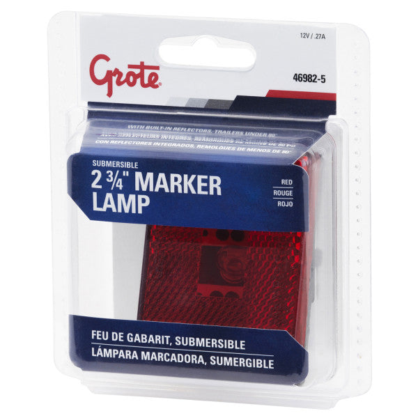 LTG 46982-5 Grote Submersible Rectangular Clearance Marker Light (2.75", Red, Reflective)