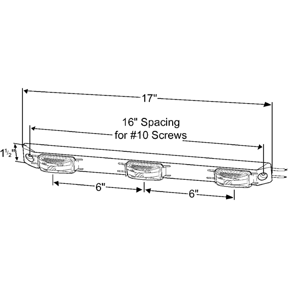 LTG 49172 Grote US15 Series Light Bar (17", Red)