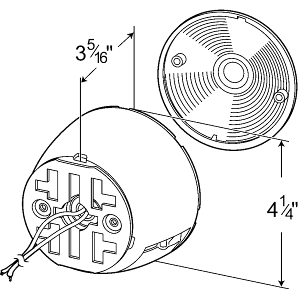 (440) 50872-5 Grote Universal Mount Stop Tail Turn Light w/ License Window (4" Round)